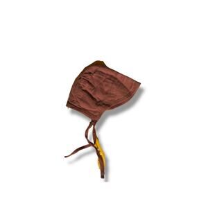 Kate Quinn Organic Cotton Baby Bonnet Hat Brown Tie Bonnet Size L